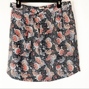 NWT LOFT Floral Pull On Tie Waist Business Casual Skirt
